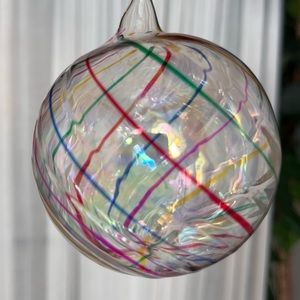 Hand blown SET of 2 Glass Ornaments Christmas or As decor .. GORGEOUS